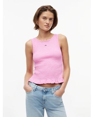 Tommy Hilfiger Smock Slim Tank Top - Red