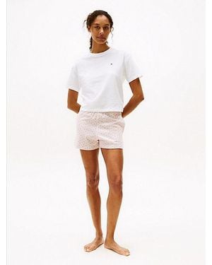 Tommy Hilfiger Essential Relaxed Fit Pyjamaset Met T-Shirt - Wit