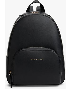 Tommy Hilfiger Metallic Logo Pebble Grain Backpack - Black