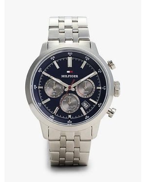Tommy Hilfiger Chronograaf-Horloge Met Blauwe Wijzerplaat - Grijs