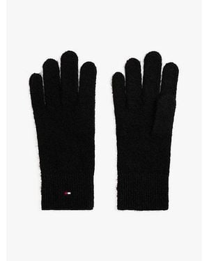 Tommy Hilfiger Hilfiger Flag Fluffy Knit Gloves - Black