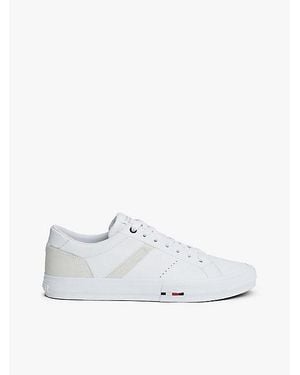 Tommy Hilfiger Leder-Sneaker Mit Strukturmix - Weiß