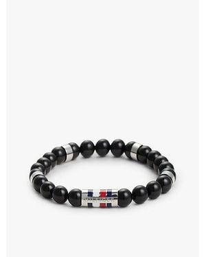 Tommy Hilfiger Onyx-Perlenarmband Mit Edelstahl-Details - Schwarz