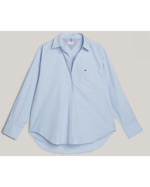 Tommy Hilfiger Adaptive Patch Pocket Oversized Shirt - Blue