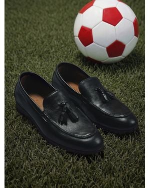 Tommy Hilfiger Logo Tassel Flexible Leather Loafers - Green