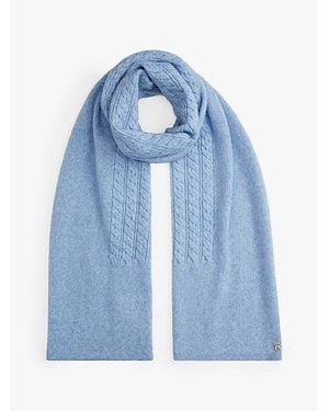 Tommy Hilfiger Bufanda De Punto Trenzado - Azul