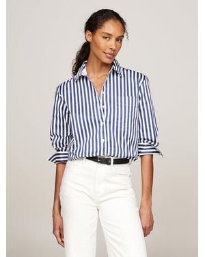 Tommy Hilfiger Stripe Oversized Shirt - Blue