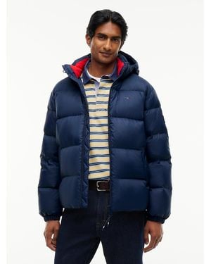 Tommy Hilfiger Relaxed Down Hooded Puffer Jacket - Blue