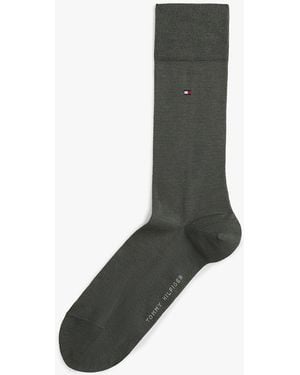 Tommy Hilfiger Lot De 1 Paire De Chaussettes À Drapeau Brodé - Gris