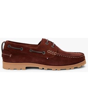 Tommy Hilfiger Suede Cleat Lightweight Boat Shoes - Brown