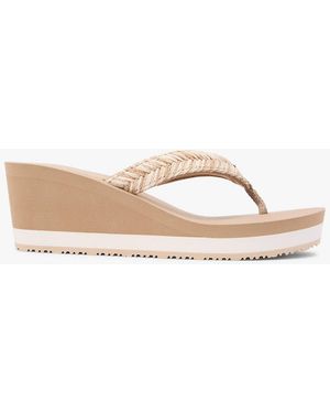 Tommy Hilfiger Rope Strap Wedge Flip-Flops - Natural