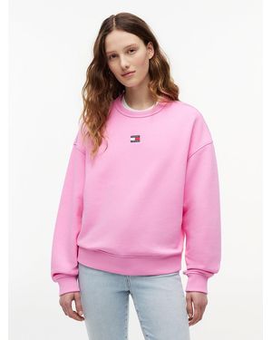 Tommy Hilfiger Tommy Badge Boxy Fleece Sweatshirt - Pink