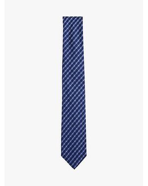 Tommy Hilfiger Corbata De Seda Con Cuadros Oxford - Azul