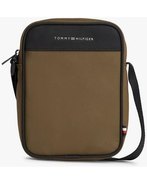 Tommy Hilfiger Metal Logo Crossbody Reporter Bag - Green