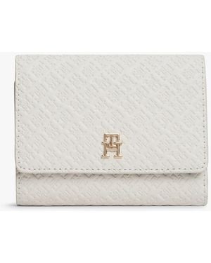 Tommy Hilfiger Hilfiger Icon Debossed Trifold Wallet - White