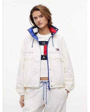 Tommy Hilfiger Cortavientos Oversize De Regata Resistente Al Agua - Blanco