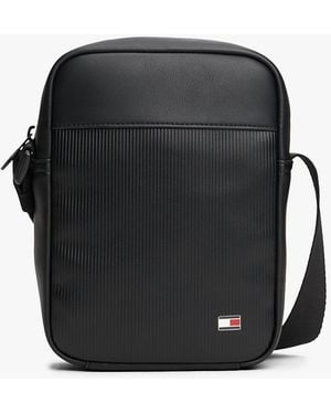 Tommy Hilfiger Hilfiger Flag Ribbed Crossbody Reporter Bag - Black