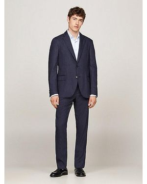 Tommy Hilfiger Traje De 2 Piezas Con Microrraya Diplomática - Azul