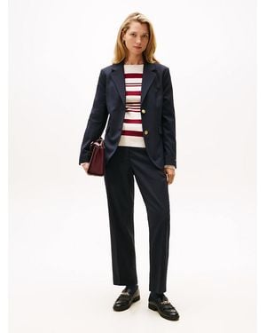 Tommy Hilfiger Pantalon Slim Droit Timeless Longueur Cheville - Bleu
