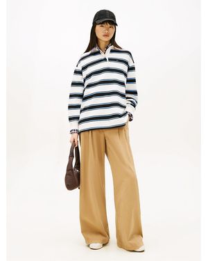 Tommy Hilfiger Pleated Twill Wide Leg Chinos - White