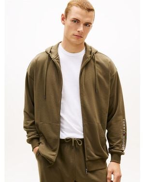 Tommy Hilfiger Th Original Terry Zip-Thru Lounge Hoody - Green