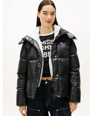 Tommy Hilfiger Shiny Quilted Down Alaska Puffer Jacket - Black