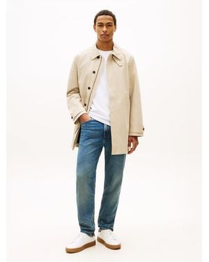 Tommy Hilfiger Smart Casual Relaxed Crepe Car Coat - Blue