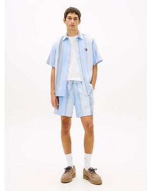 Tommy Hilfiger Dobby Stripe Relaxed Shorts - Blue