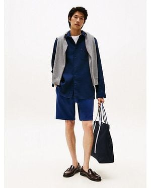 Tommy Hilfiger Athleisure Sweat-Shorts Mit Logo-Prägung - Blau
