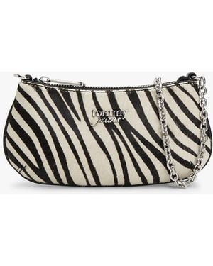 Tommy Hilfiger Zebra Print Chain Strap Logo Wallet - White