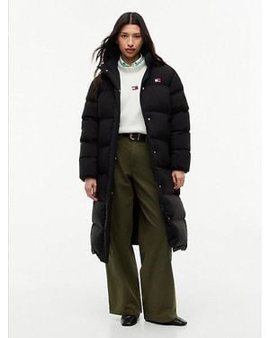 Tommy Hilfiger Abrigo Alaska Largo Con Plumón - Azul