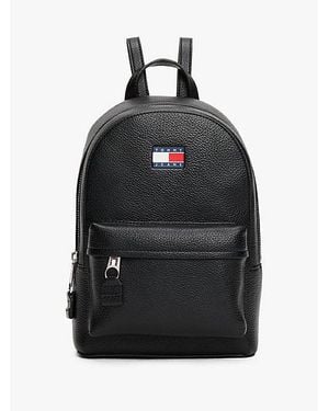 Tommy Hilfiger Mochila Con Logo Engomado Y Acabado Granulado - Negro