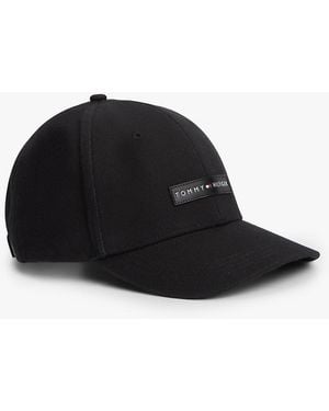 Tommy Hilfiger Logo Patch Canvas Baseball Cap - Black