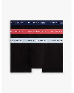 Tommy Hilfiger Signature Set Van 3 Boxershorts Met Logotaille - Blauw