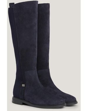 Tommy Hilfiger Suede High Zip-up Boots - Blue