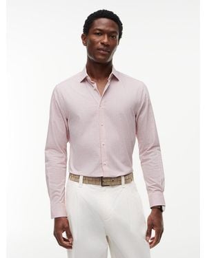 Tommy Hilfiger New York Label Th Flex Slim Fit Stripe Shirt - White