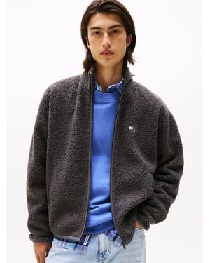 Tommy Hilfiger Sweat Décontracté Tommy Badge Zippé Polaire - Bleu
