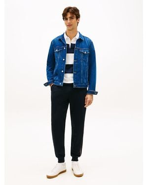 Tommy Hilfiger Joggers Global Stripe Con Fascia Elastica - Blu