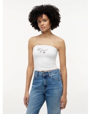 Tommy Hilfiger Th X Cadillac Formula 1 Team Miami Bandeau Top - Blue