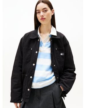 Tommy Hilfiger Tommy Badge Boxy Padded Chore Jacket - Black