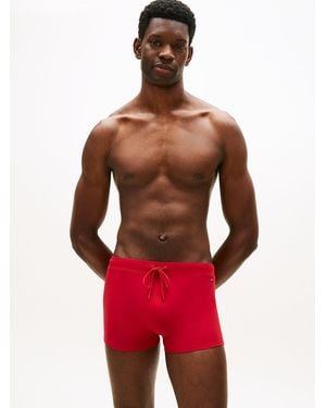 Tommy Hilfiger Essential Flag Embroidery Swim Trunks - Red