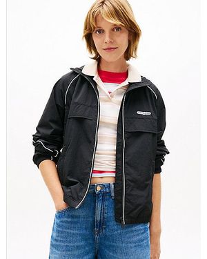 Tommy Hilfiger Waterafstotend Trainingsjack Met Biezen - Zwart