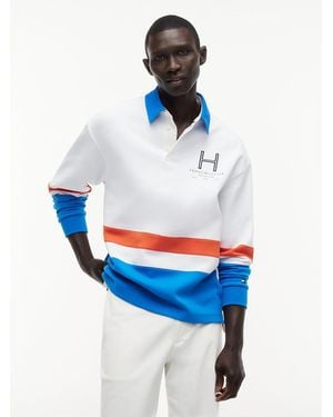 Tommy Hilfiger Relaxed Fit Colour-Blocked Rugby Shirt - Blue