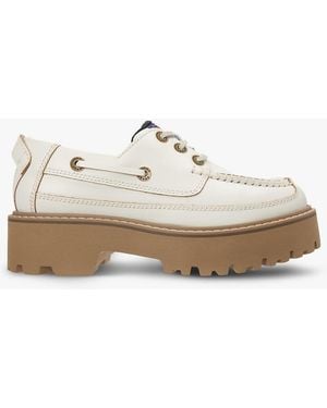 Tommy Hilfiger Archive Leather Chunky Cleat Boat Shoes - White
