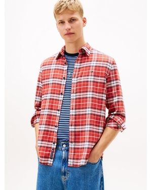 Tommy Hilfiger Chemise À Carreaux En Flanelle - Rouge