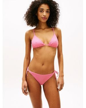 Tommy Hilfiger Crinkle Texture Triangle Bikini Top - Red