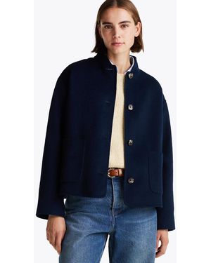 Tommy Hilfiger Wool Blend Baseball Collar Jacket - Blue