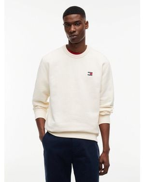Tommy Hilfiger Tommy Badge Crew Neck Sweatshirt - White