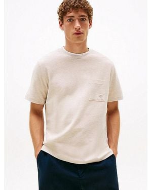 Tommy Hilfiger Th Monogram T-Shirt Mit Brusttasche - Weiß