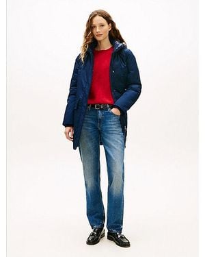 Tommy Hilfiger Contrast Hood Padded Parka - Blue